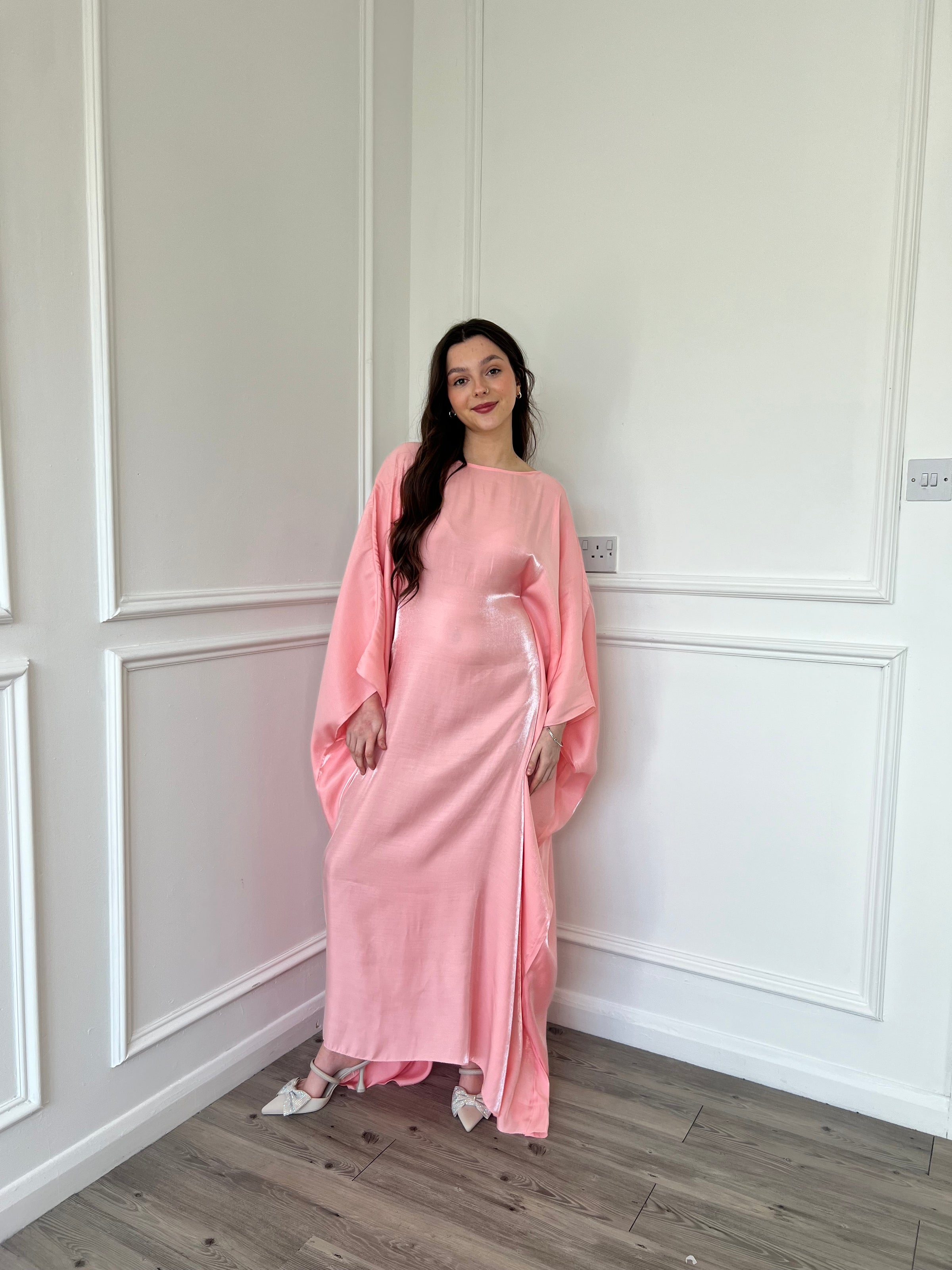 Maxi Green Butterfly Shimmer Holiday Kaftan Dress | Modest Clothing Femme Couture Maxi Green Butterfly Shimmer Holiday Kaftan Dress | Modest Clothing Femme Couture