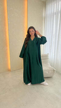 Heavy Satin Abaya - Emerald