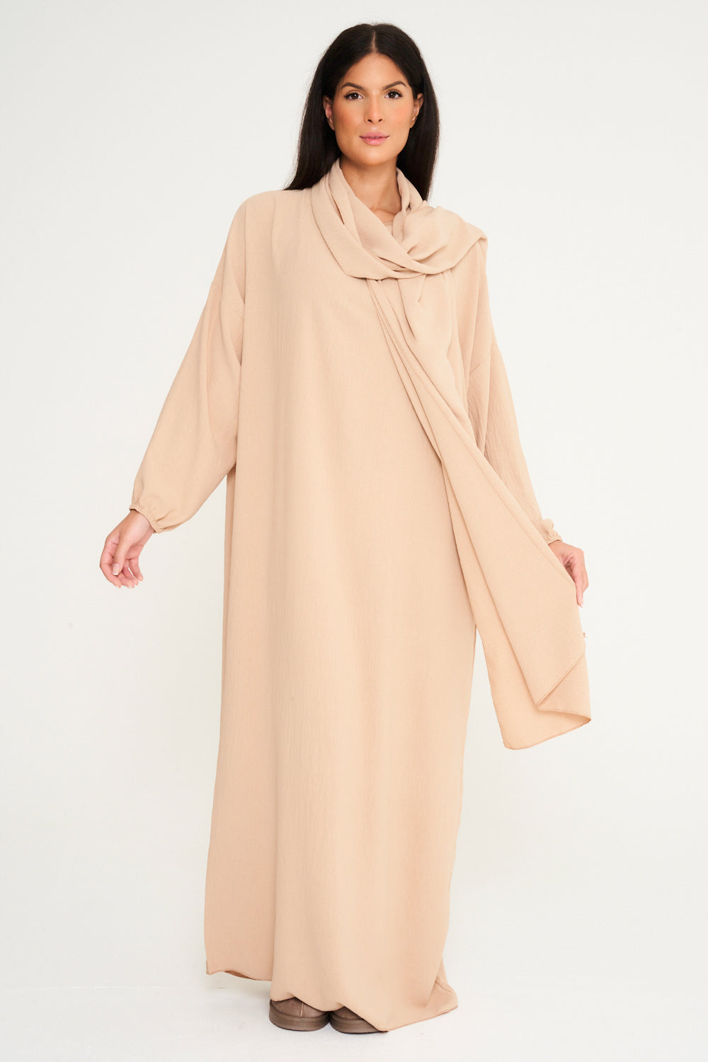 Prayer Abaya - Dark Beige