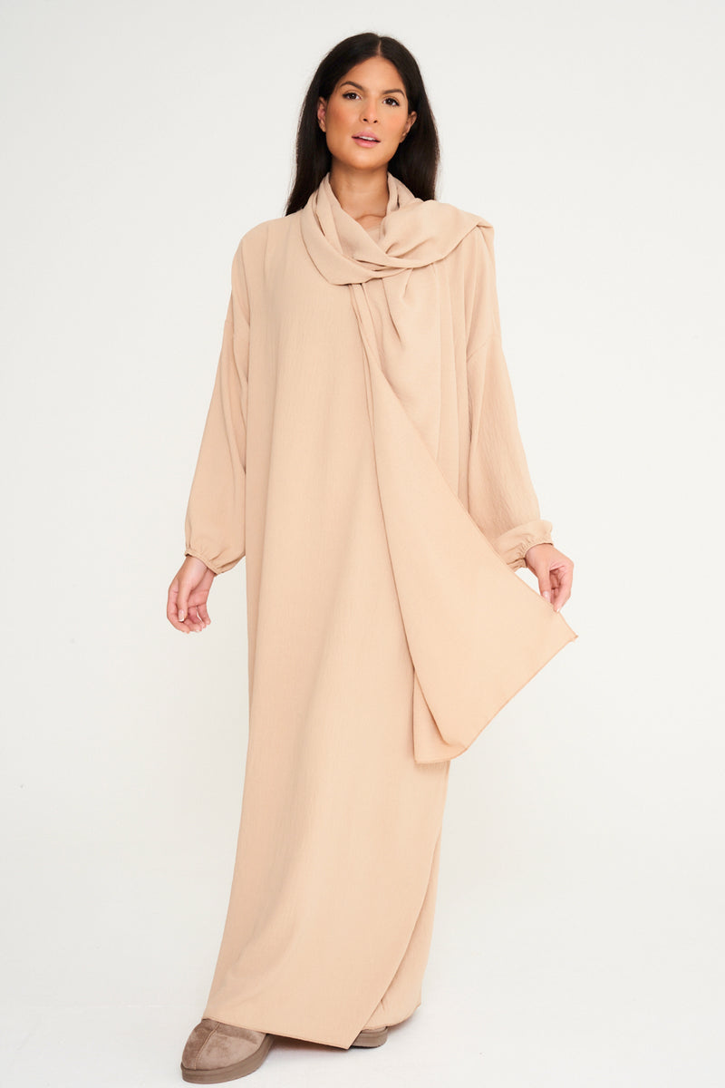 Prayer Abaya - Dark Beige