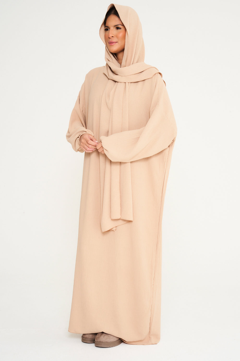 Prayer Abaya - Dark Beige