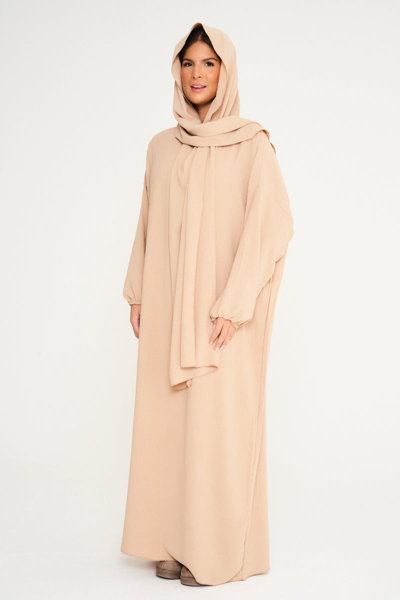 Prayer Abaya - Dark Beige