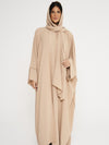 Three Piece Basic Abaya - Light Beige