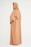 Three Piece Basic Abaya - Dark Beige