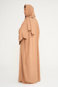 Three Piece Basic Abaya - Dark Beige