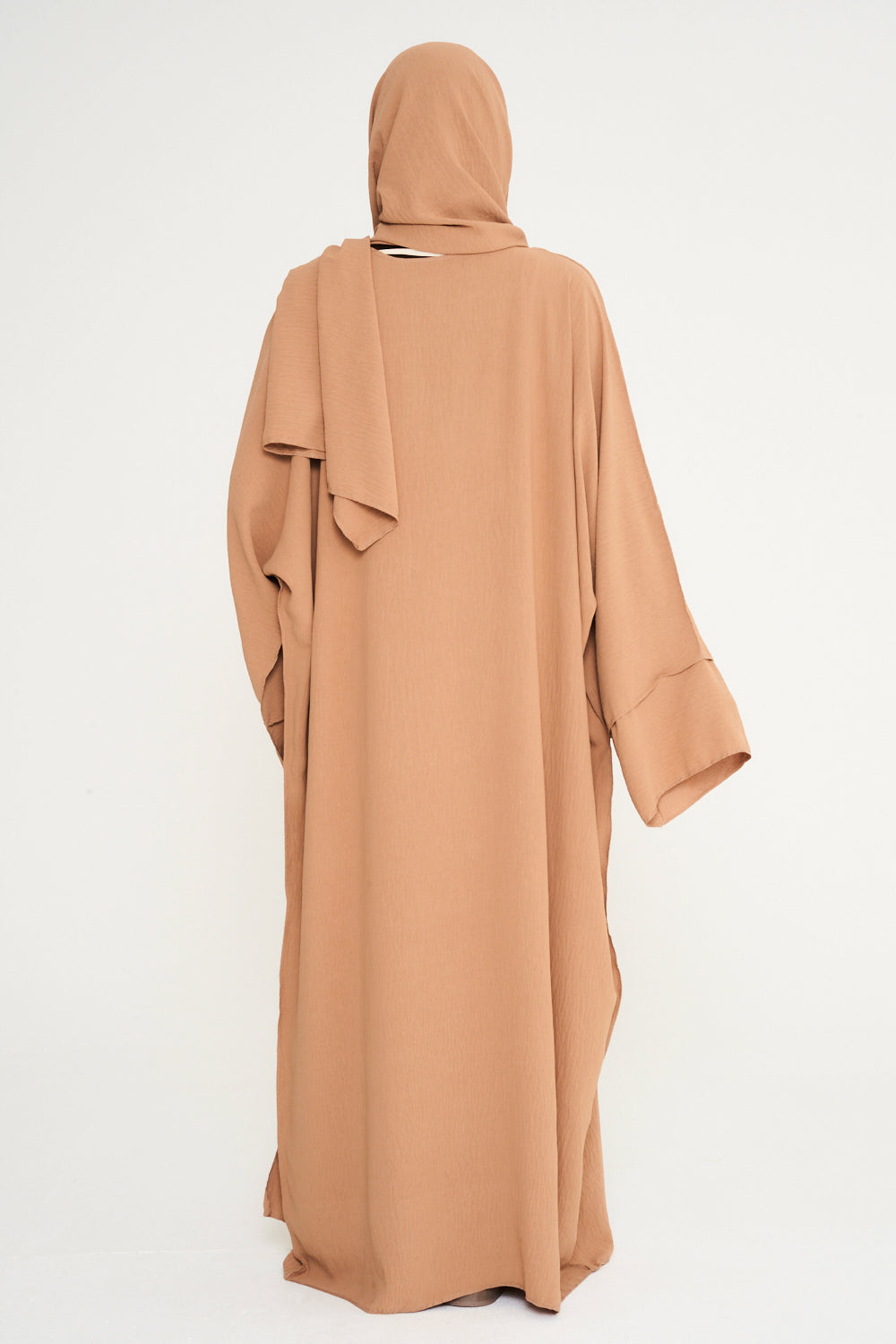 Three Piece Basic Abaya - Dark Beige