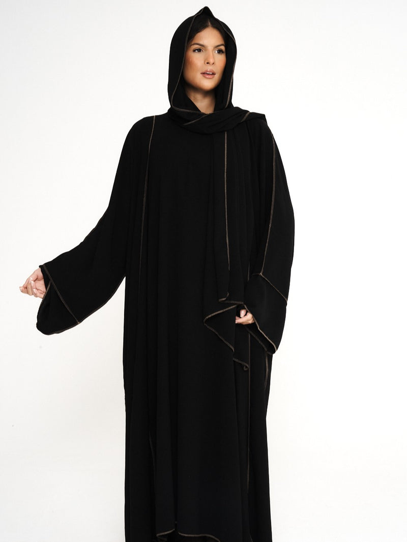 Desert Dress Black Jilbab Abaya - Saudi Arabian Style Islamic Dress (Size 56)