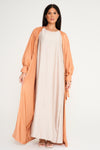 Shimmer Kimono Abaya - Orange