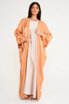 Shimmer Kimono Abaya - Orange