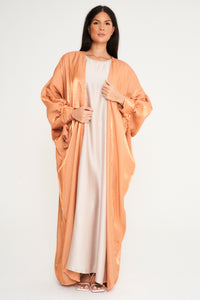 Shimmer Kimono Abaya - Orange