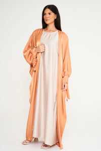 Shimmer Kimono Abaya - Orange