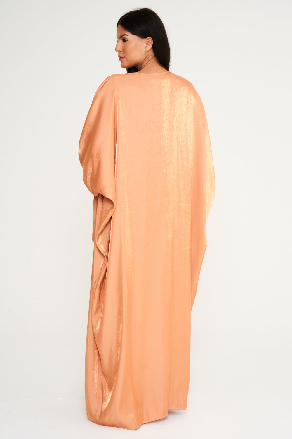 Shimmer Kimono Abaya - Orange