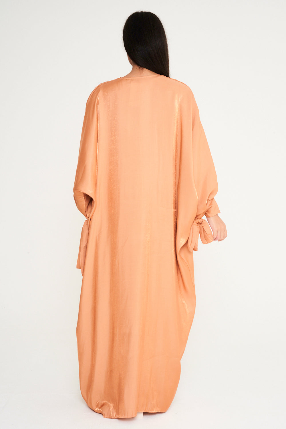 Shimmer Kimono Abaya - Orange