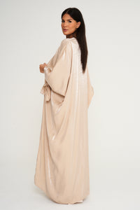 Shimmer Kimono Abaya - Champagne Cream