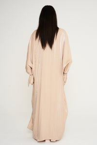 Shimmer Kimono Abaya - Champagne Cream