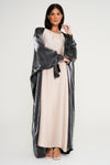 Shimmer Kimono Abaya - Silver Grey