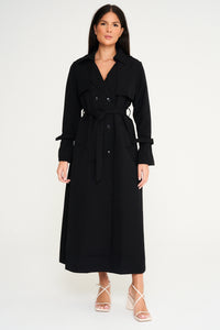 Maxi Trench Coat - Black