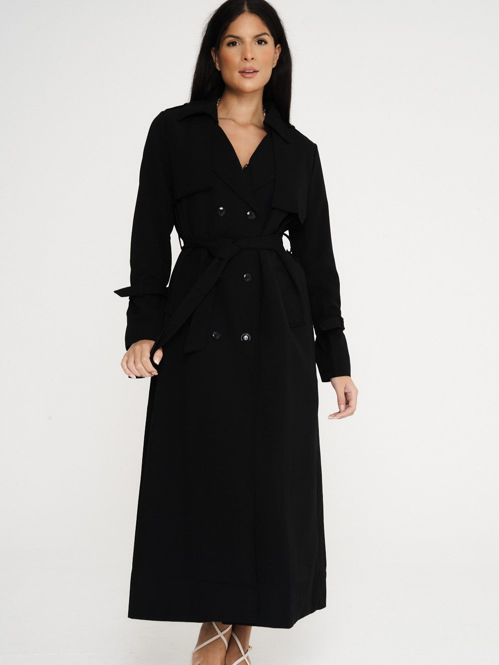 Maxi Trench Coat - Black