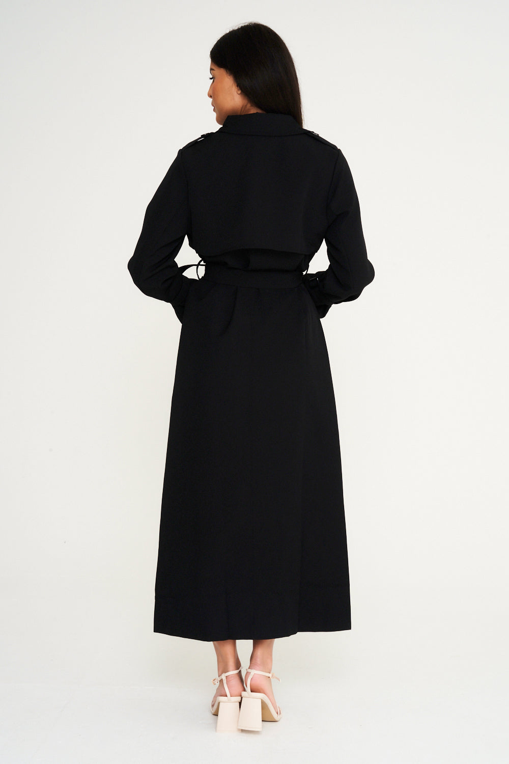 Maxi Trench Coat - Black