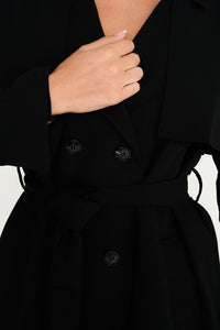 Maxi Trench Coat - Black