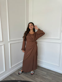 Side Tie Dress - Chocolate