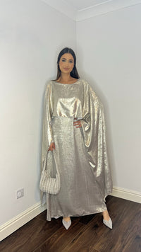 Siya Cape Dress - Light Gold