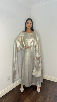 Siya Cape Dress - Light Gold