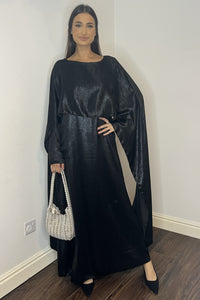 Siya Cape Dress - Black Shimmer