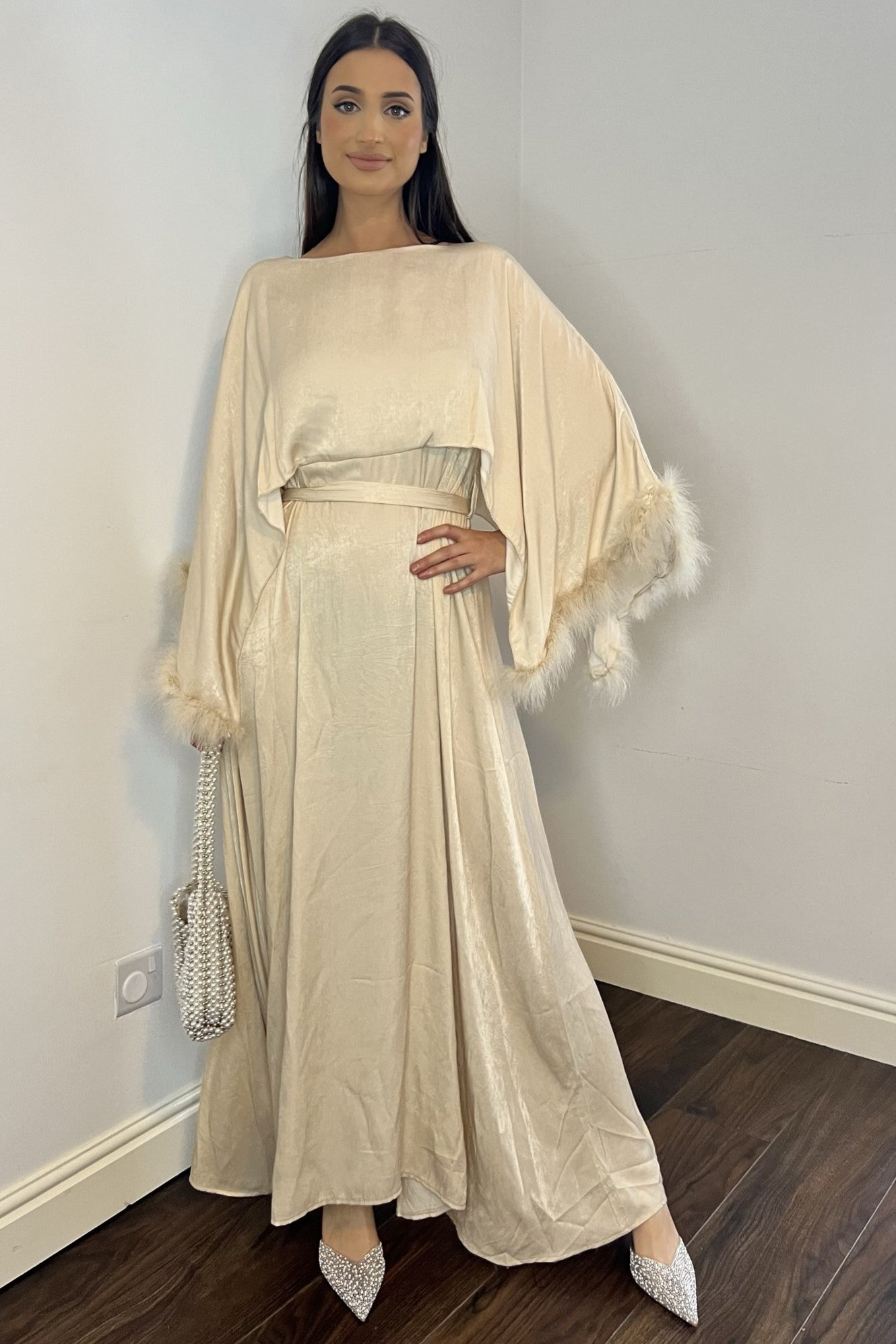 Kasheen Feather Dress - Cream Kasheen Feather Dress - Cream