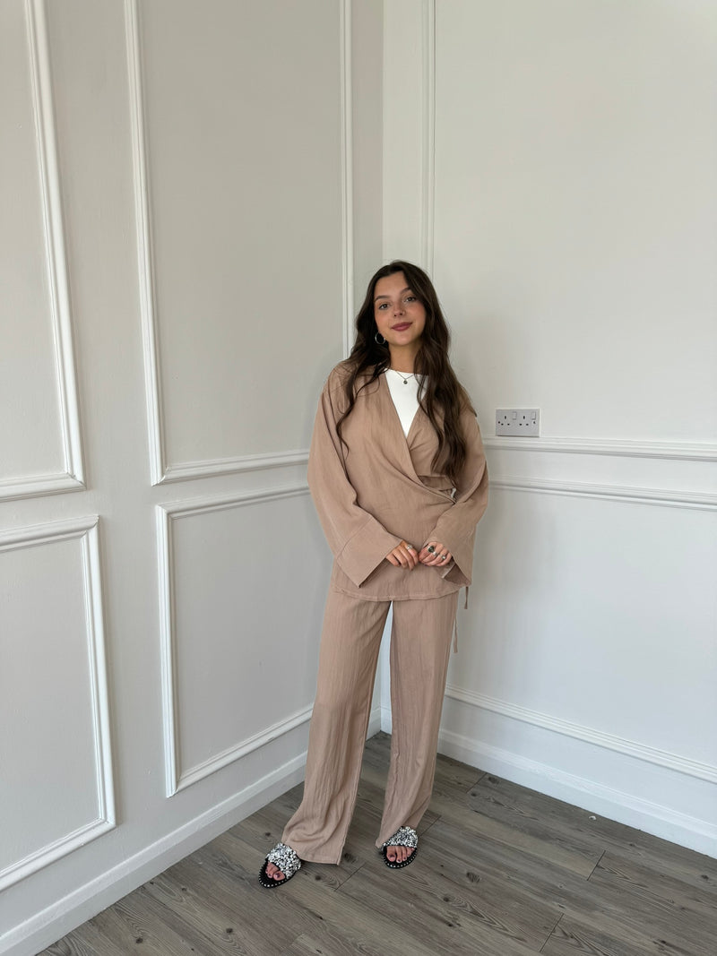 Wrap Co-Ord - Camel