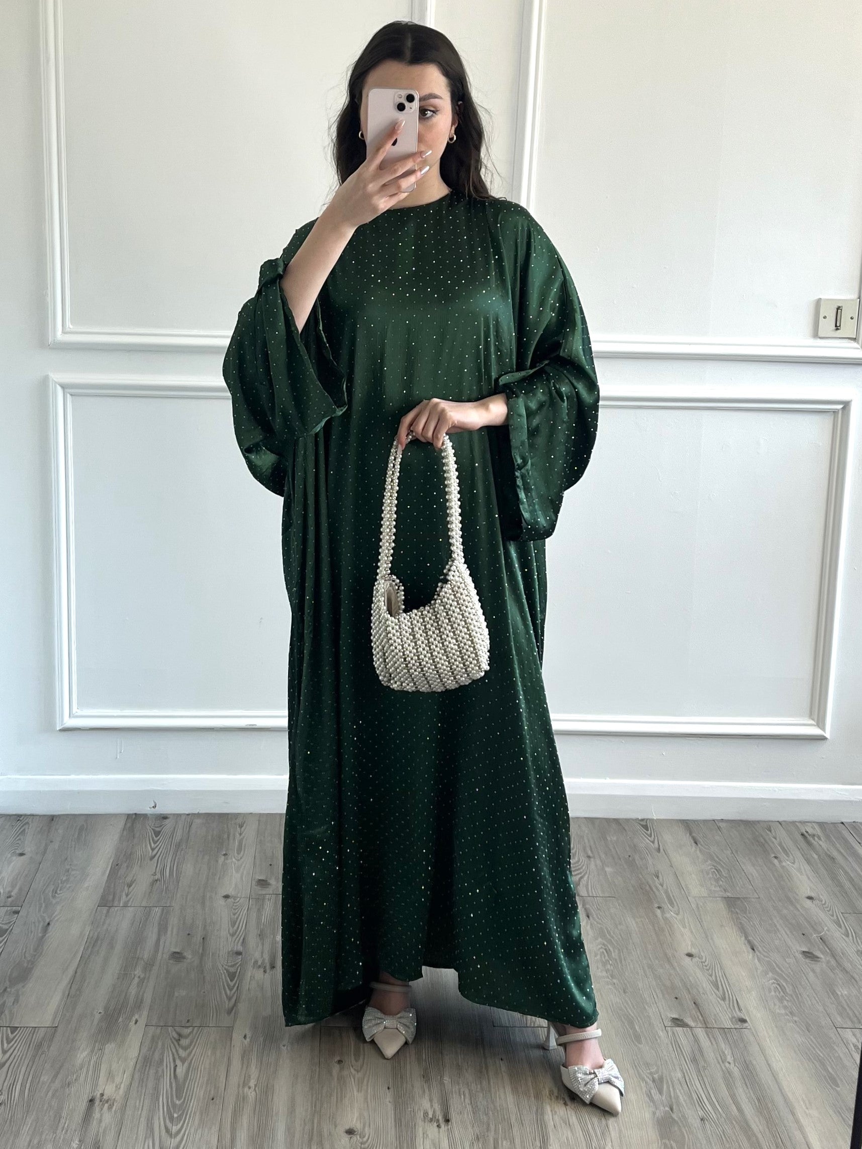 Aaliyah Sparkle Abaya - Emerald