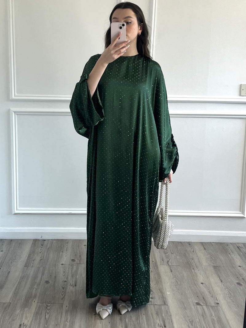 Aaliyah Sparkle Abaya - Emerald