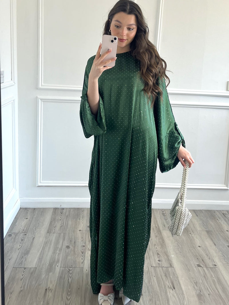 Aaliyah Sparkle Abaya - Emerald