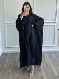 Satin Abaya - Navy