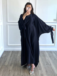 Satin Abaya - Navy