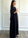 Satin Abaya - Navy