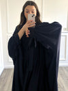 Satin Abaya - Navy