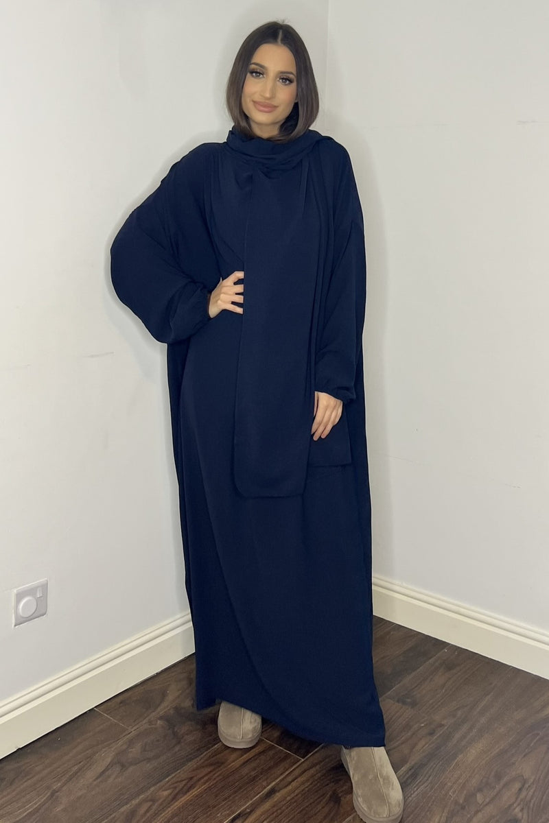 Prayer Abaya - Navy Blue