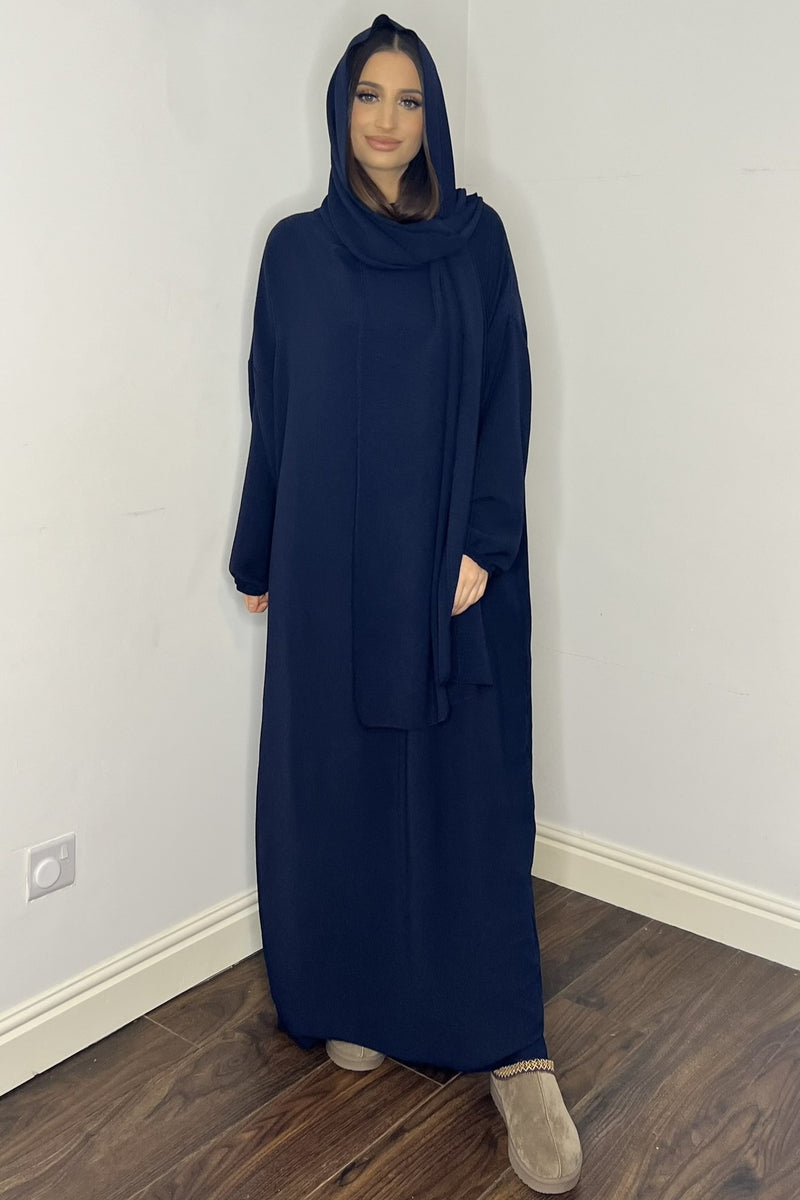 Prayer Abaya - Navy Blue