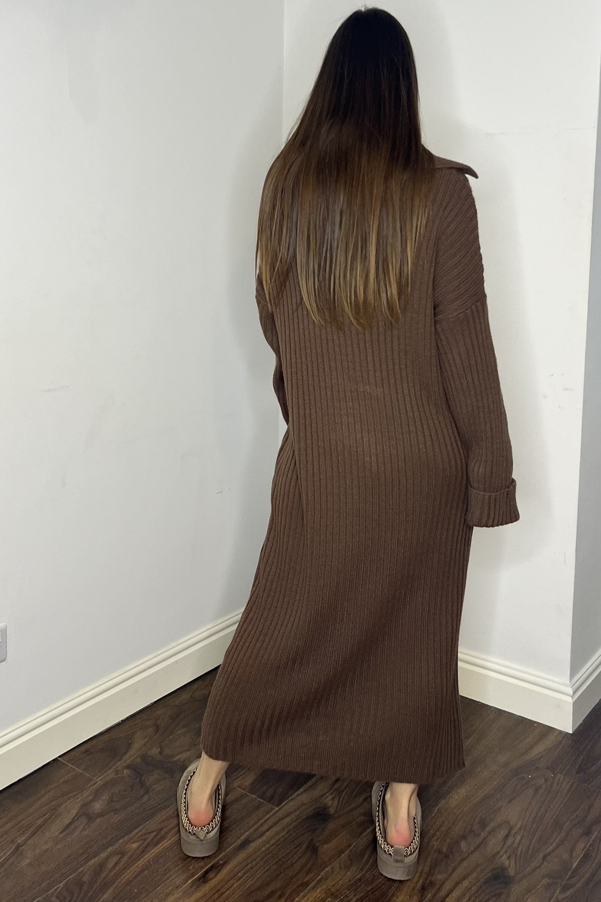 Knitted Maxi Chocolate Brown Jumper Dress | Modest Winter Outfits Femme Couture Knitted Maxi Chocolate Brown Jumper Dress | Modest Winter Outfits Femme Couture