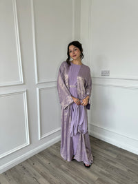 Freya Shimmer Abaya - Lilac/Gold