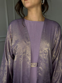 Freya Shimmer Abaya - Lilac/Gold