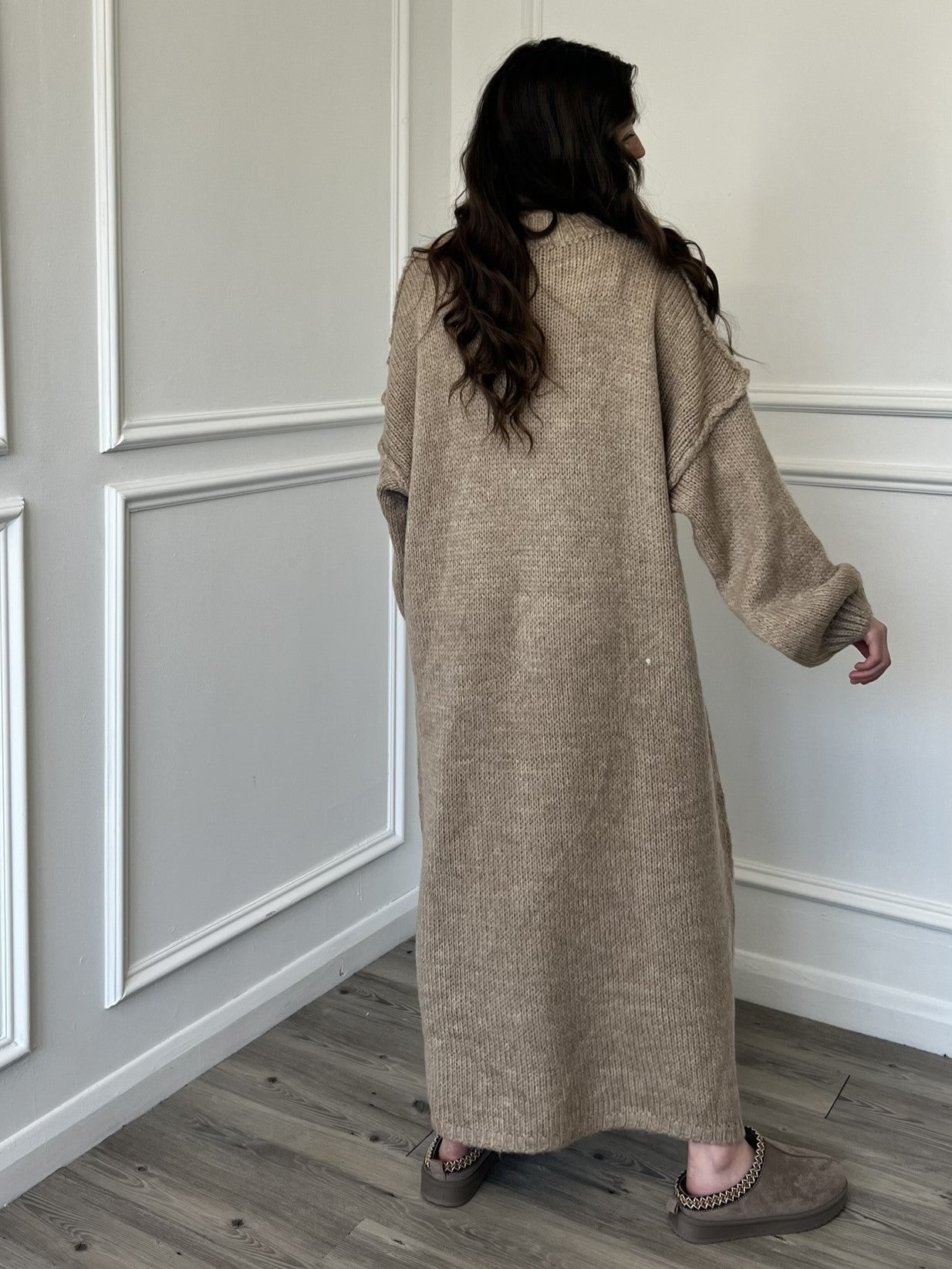 oversized maxi jumper dress Buy Boohoo Boucle Knit Oversized Jumper Dress In Black