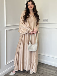 Satin Abaya - Rose Gold