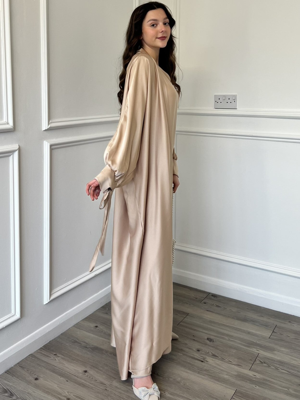 Satin Abaya - Rose Gold