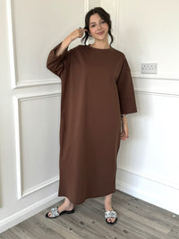 Nina Sweatshirt Dress - Chocolate