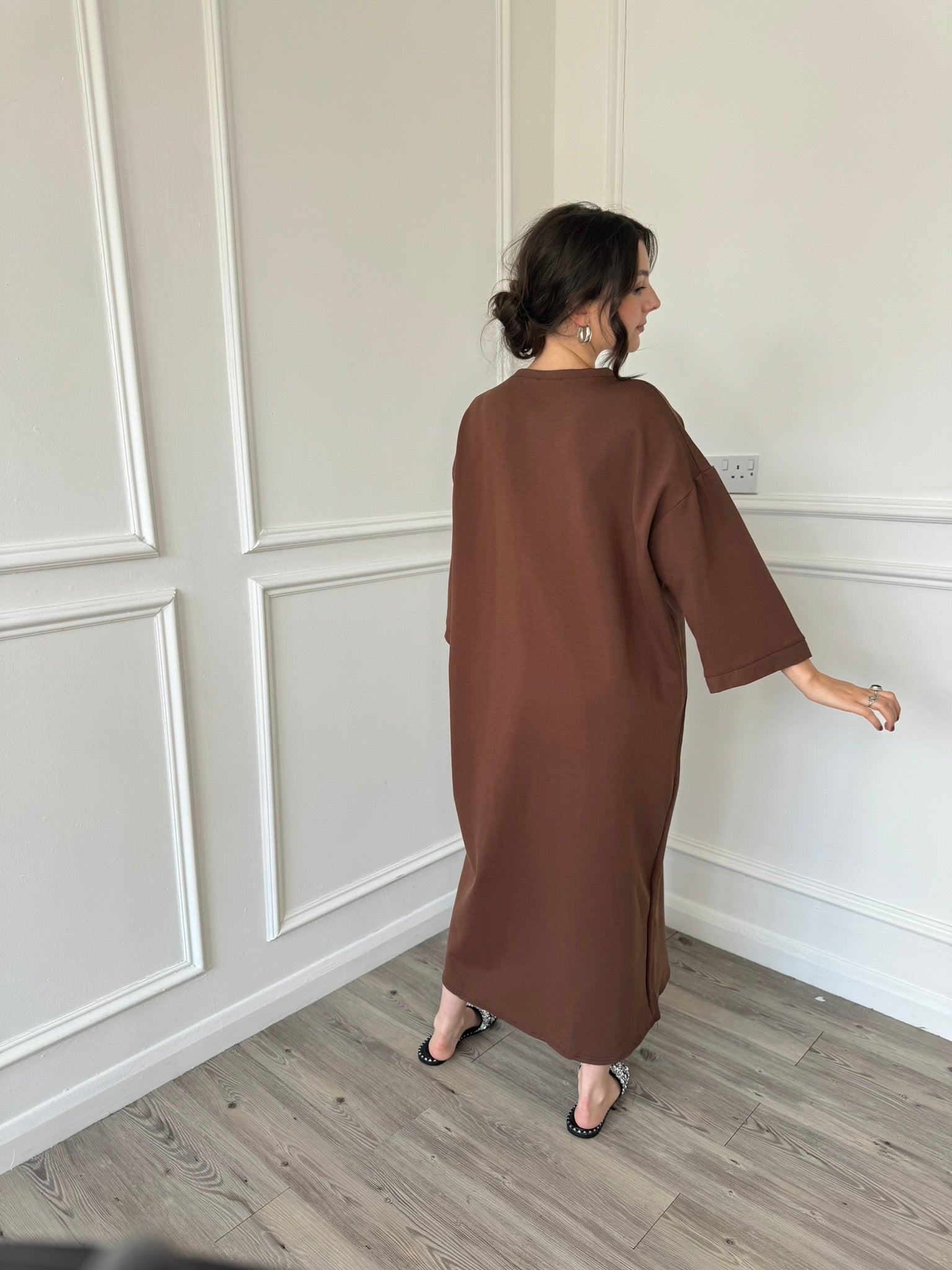 Nina Sweatshirt Dress - Chocolate