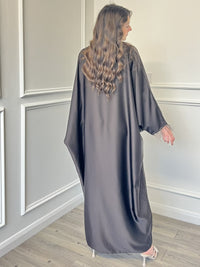 Zohal Closed Abaya - Choc Brown