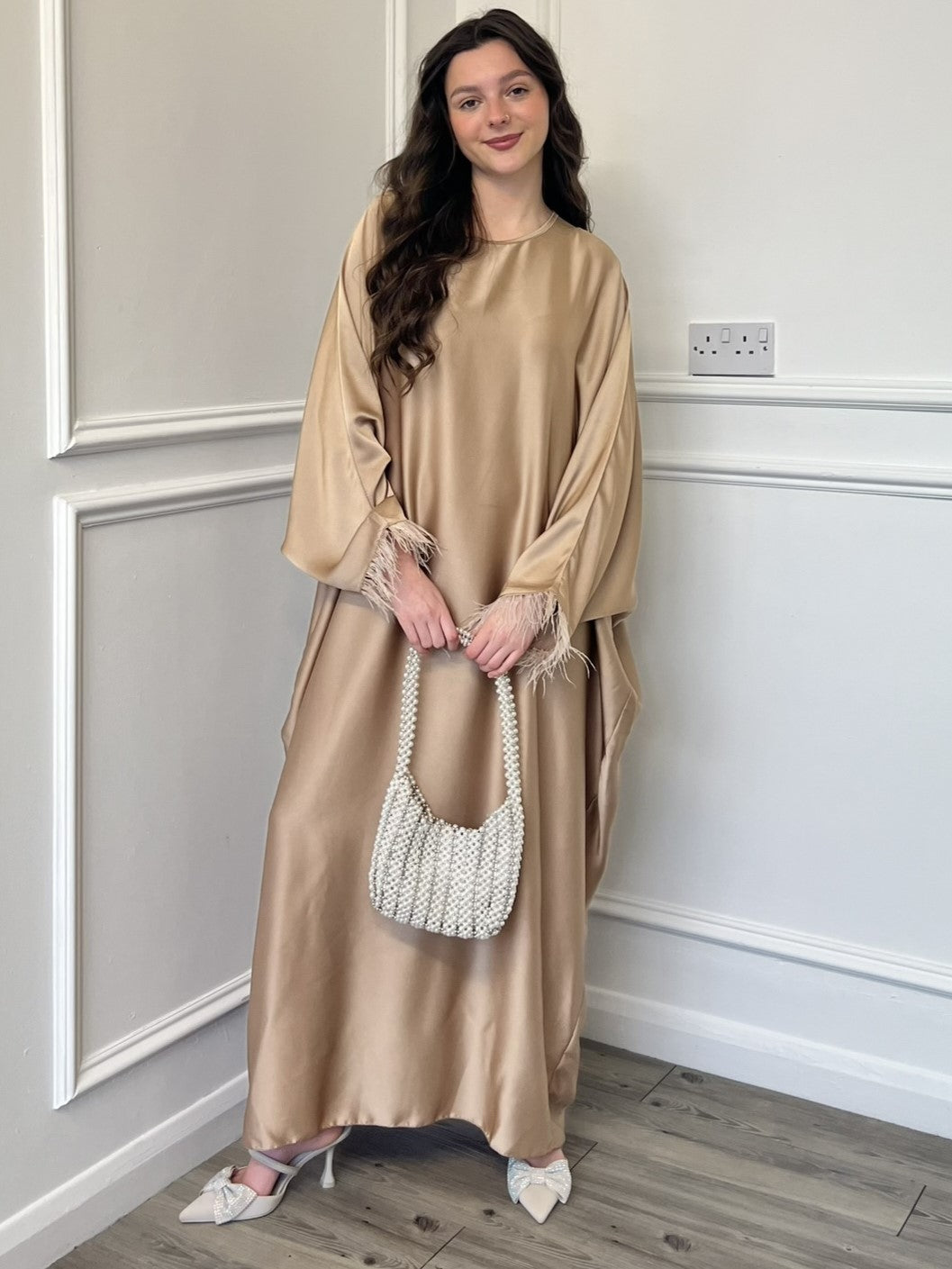 Rose gold dress outlet modest