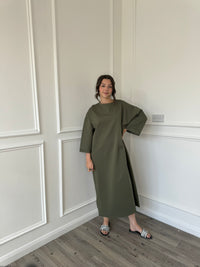 Nina Sweatshirt Dress - Khaki Green